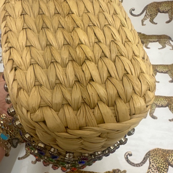 NWOT Poolside Rainbow crystal raffia bag - Picture 4 of 7